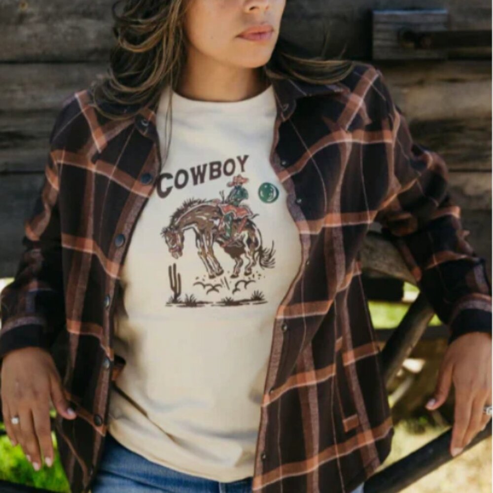 Outback Trading Company Women's Brown Hazel Aztec Shirt Jacket 42238-BRN